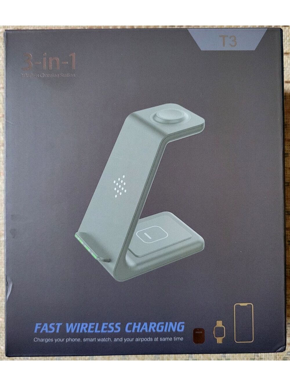 3 in 1 Wireless Fast Desk Charging Station Labjob